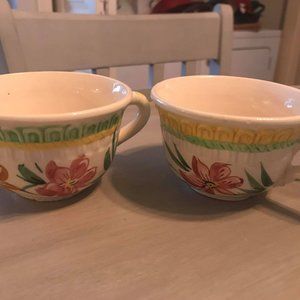 Two Mid Century Italian Pottery Coffee Cups